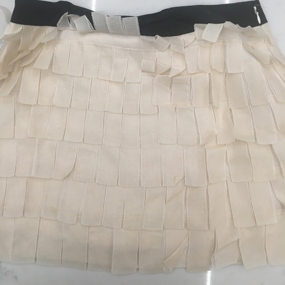 J. Crew Dresses & Skirts - J. Crew Ivory Fringe 100% Silk Chiffon Mini Skirt
